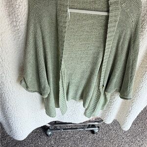 Eesome Sage Green Open-Front Cardigan
